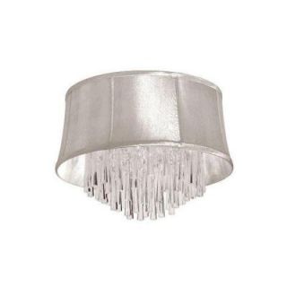 Radionic Hi Tech Julia 4 Light Polished Chrome Crystal Flushmount with Oyster Organza Bell Shade JUL184FH PC 117