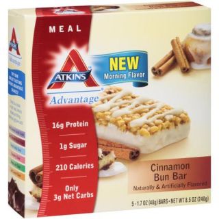 Atkins Cinnamon Bun Almond Bars, 1.7 oz, 5 count