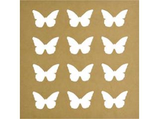 Beyond The Page MDF Silhouette Wall Art 12"X12" Frame Butterfly 2.5"X2" Cut Out Openings