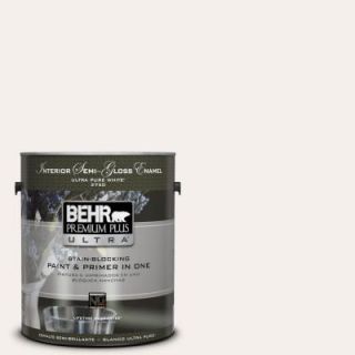 BEHR Premium Plus Ultra 1 gal. #GR W15 Palais White Semi Gloss Enamel Interior Paint 375001