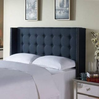Better Homes and Gardens Wingback Tufted Upholstered Headboard King/Cal King Midnight
