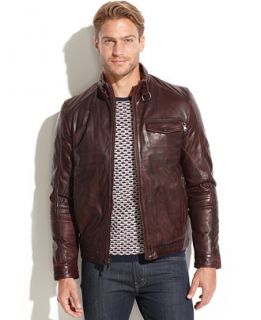 Emanuel Ungaro Leather Wind Resistant Moto Jacket   Coats & Jackets