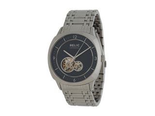 relic mason blue dial stainless steel watch steel blue