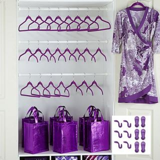 Joy Mangano Huggable Hangers® 42 piece Closet Set with Bags Galore   Chrome   7756524