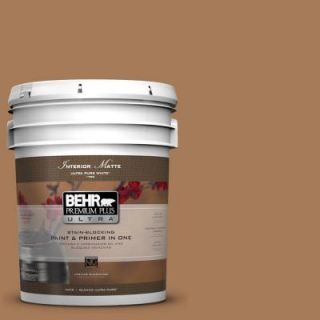 BEHR Premium Plus Ultra 5 gal. #260F 6 Smokey Topaz Flat/Matte Interior Paint 175305