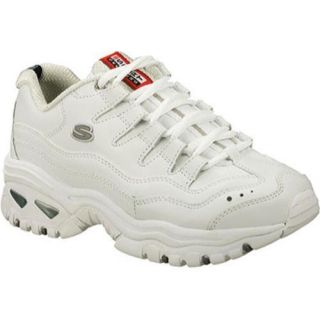 Womens Skechers Energy White Leather/Silver Trim (WML)  