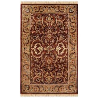Linon Home Decor Rosedown Collection Burgundy and Gold 1 ft. 10 in. x 2 ft. 10 in. Indoor Area Rug RUG SLWW1923