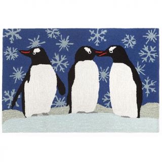 Liora Manne Frontporch Penguins   Ice   30" x 48"   7660467