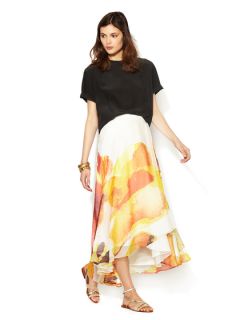 Printed Silk Maxi Skirt by Haute Hippie