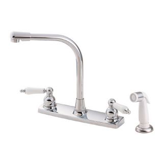 Pfister Christie Polished Chrome 2 Handle High Arc Kitchen Faucet with Side Spray