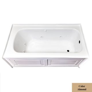 Laurel Mountain Fairhaven Iv 59.75 in L x 31.5 in W x 22.5 in H 1 Person Almond Acrylic Rectangular Whirlpool Tub and Air Bath