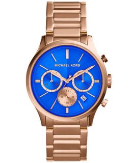Michael Kors Womens Chronograph Bailey Rose Gold Tone Stainless Steel