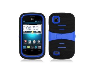 ZTE Avail 2 Z992 Prelude Z993 Hard Cover and Silicone Protective Case   Hybrid Black/Blue w/ Stand