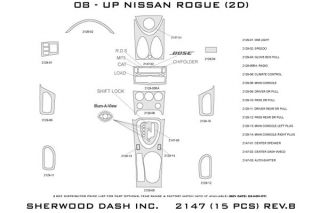 2010 Nissan Rogue Wood Dash Kits   Sherwood Innovations 2147 R   Sherwood Innovations Dash Kits