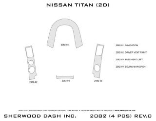 2008, 2009, 2010 Nissan Titan Wood Dash Kits   Sherwood Innovations 2082 CF   Sherwood Innovations Dash Kits