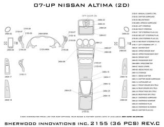 2007 2012 Nissan Altima Wood Dash Kits   Sherwood Innovations 2155 N50   Sherwood Innovations Dash Kits