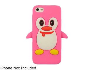 Luxmo Hot Pink Penguin Silicone Soft Skin Case For iPhone 5 SCIP5PENGHP 