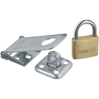 Stanley National Hardware 1 1/2 in. x 3 1/2 in. Zinc Plate Combination Padlock and Hasp CD39 9720 PADLCK/HSP4/2C