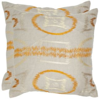 Safavieh Reese 22 inch Orange Feather/ Down Decorative Pillows (Set of