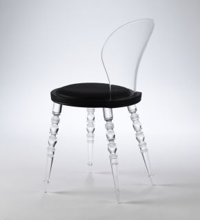 Babel Chair   Transparent & wood seat Transparent legs and back by XO